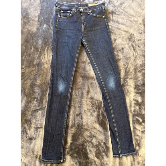 Rag & Bone Harrow Skinny Jeans Women's Size 27 Dark Wash "Made in USA" - Picture 2 of 12
